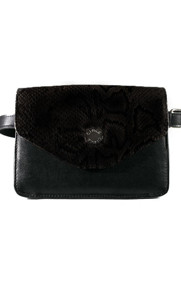 Circe Handbags Genuine Leather 3 In 1 Belt Bag Cross Body Black Clutch Bag