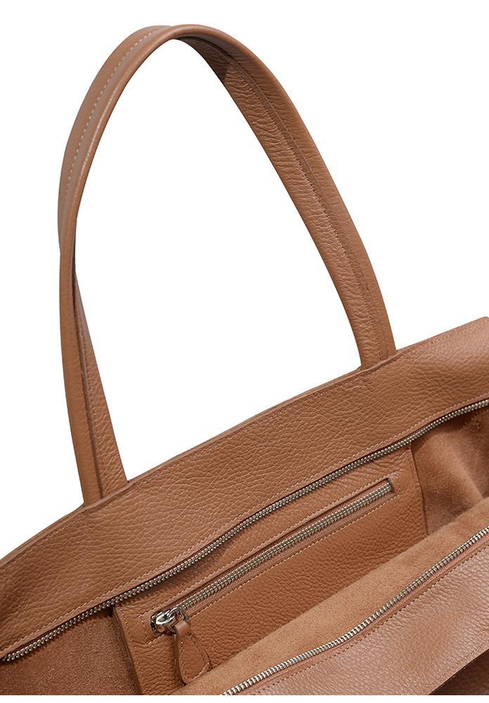 Circe Bags Shoulder Strap Tote Bag Genuine Leather Large Brown 