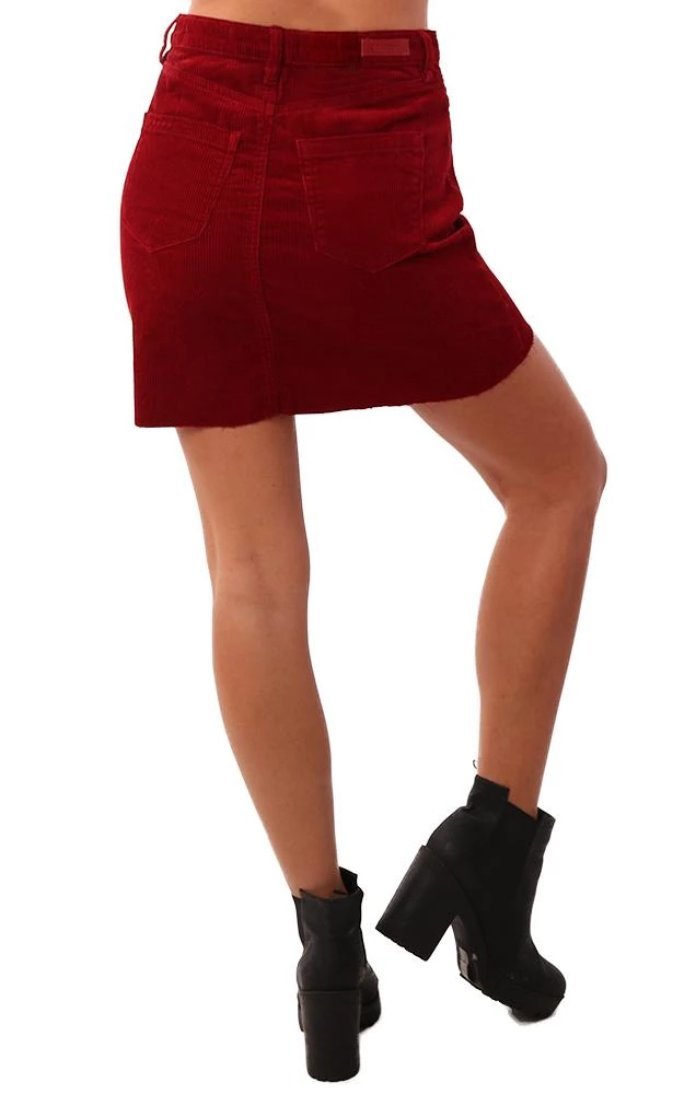 Blank NYC Skirts Red Mini Skirt Corduroy 