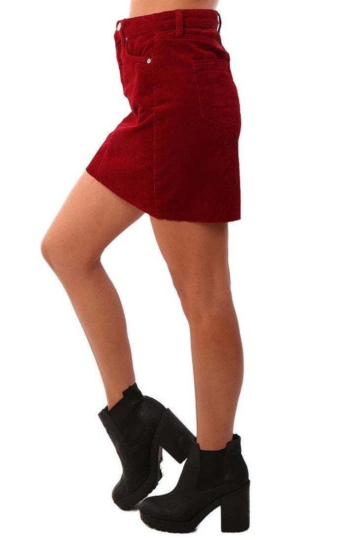 Blank NYC Skirts Mini Skirt Corduroy Red 