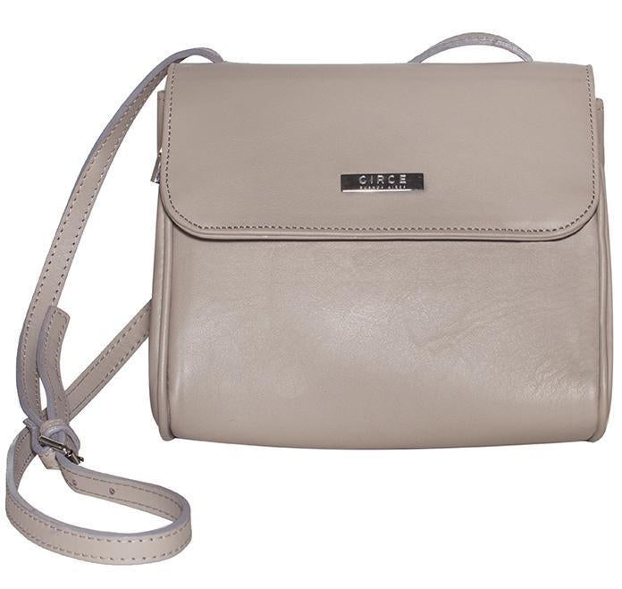 Circe Handbags Fold Over Crossbody Natural Leather Bag