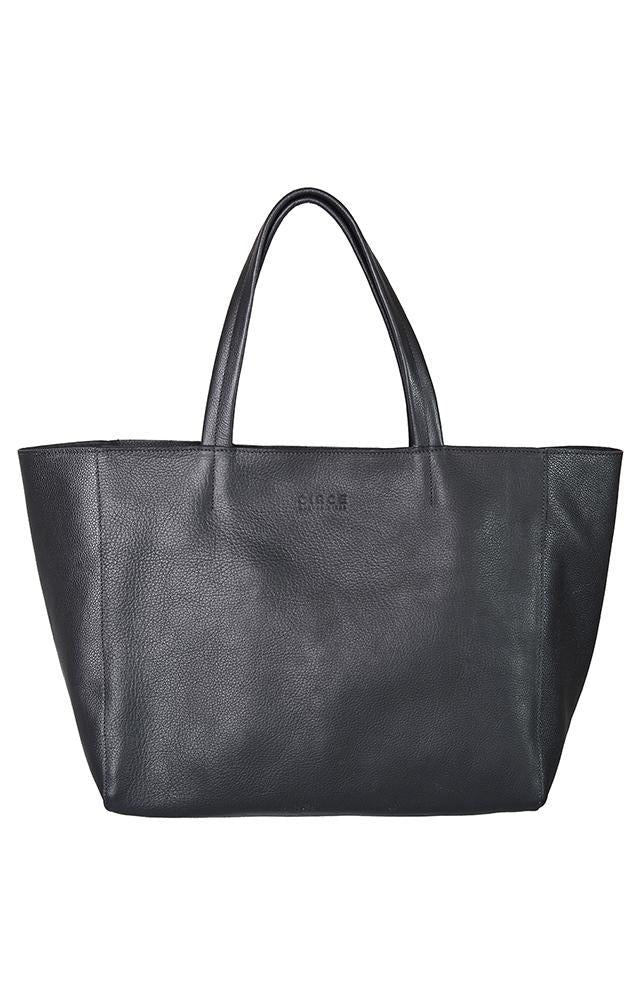 Circe Bags Shoulder Strap Large Black Tote Bag Genuine Leather