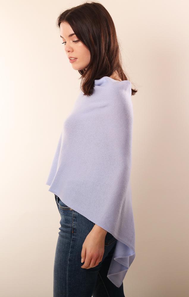 Cashmere Toppers Soft Layering Knit Light Blue Topper Sweater