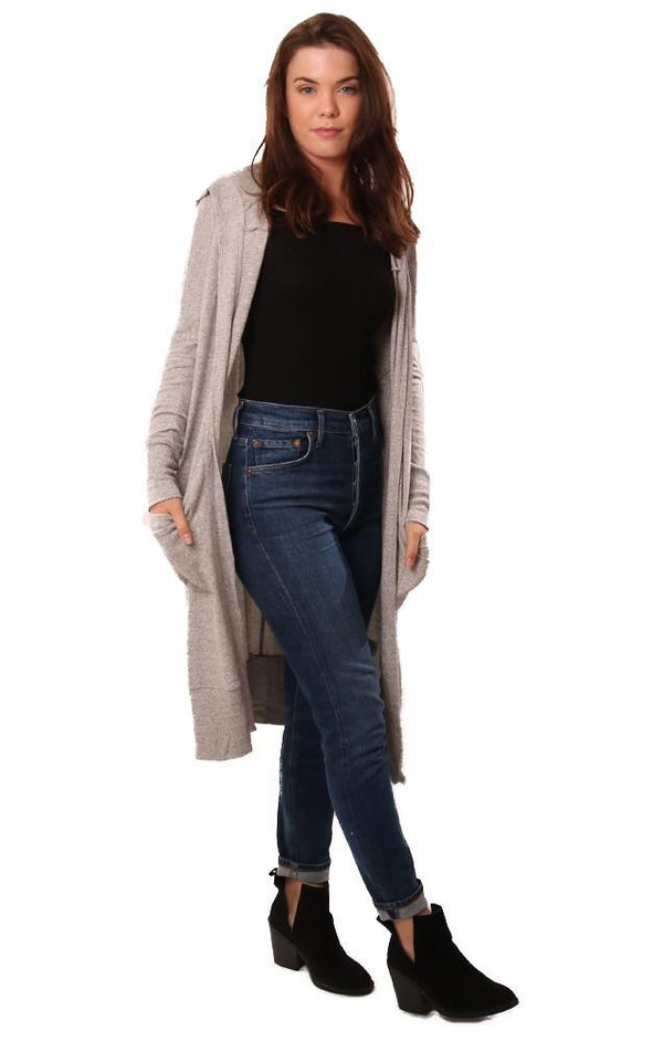 LA Made Cardigans Long Sleeve Hooded Open Front Soft cardi