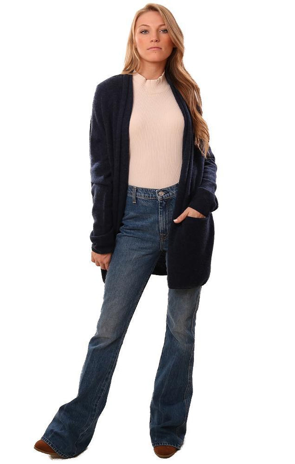 525 America Cardigans Cashmere Knit Navy Cardi Sweater