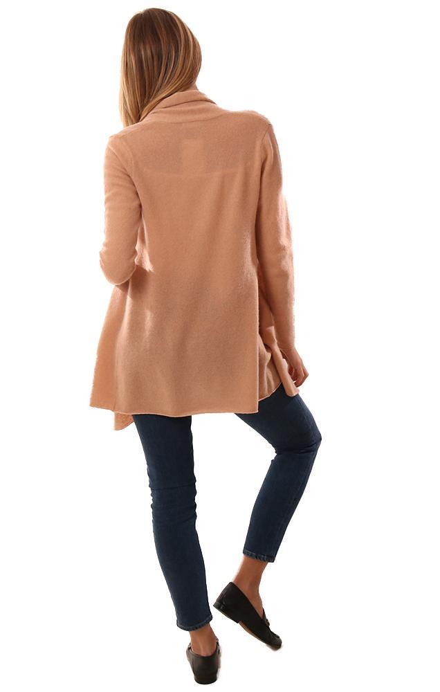 In Cashmere Cardigans Long Sleeve Open Front Tan Cashmere Cardi