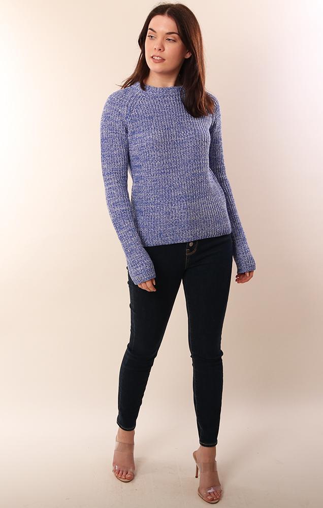 525 Sweaters Crew Neck Comfy Raglan Blue soft pullover knit