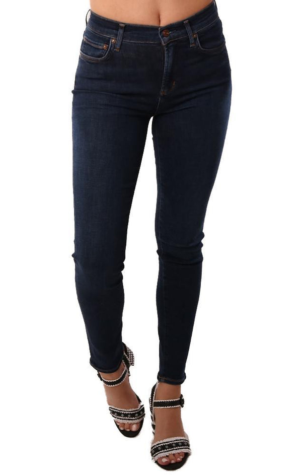 A GOLD E Denim Mid Rise Ankle Skinny Classic Blue Jeans