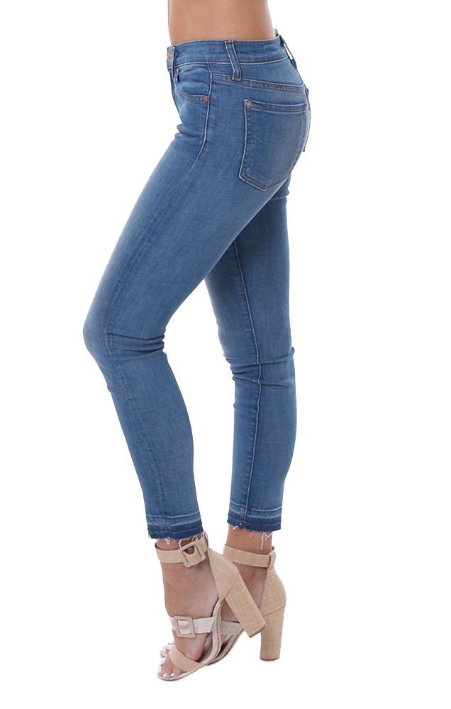 7 For All Mankind Denim Frayed Hem Skinny Leg Jeans