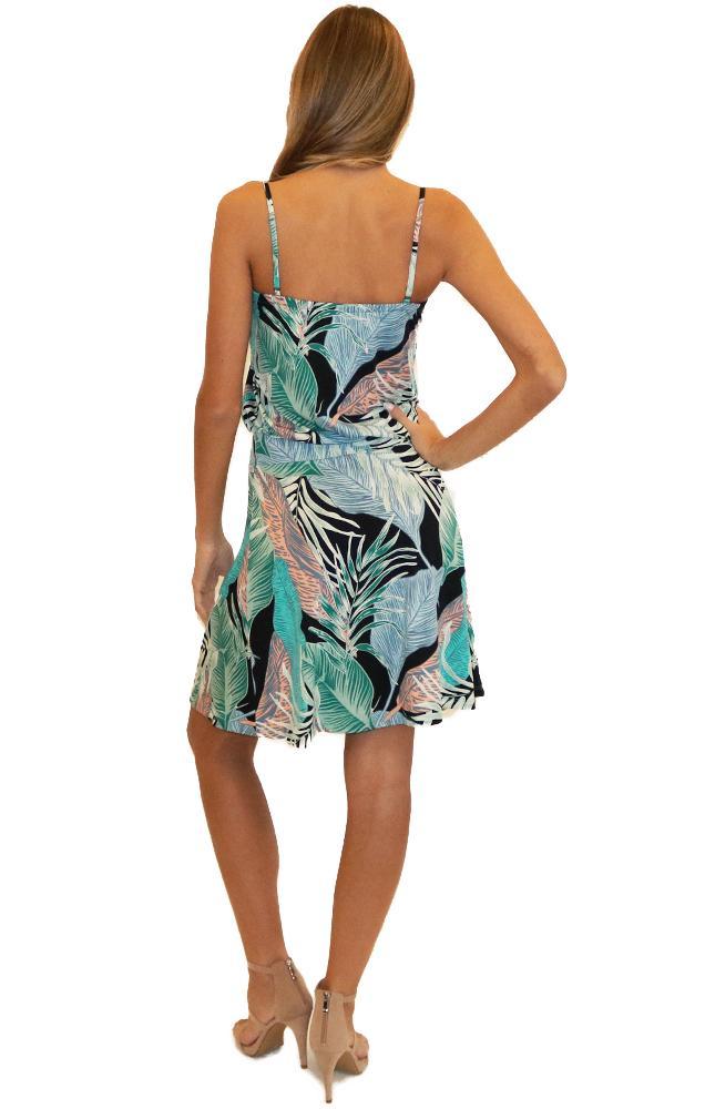 Veronica M Dresses Sleeveless Drop Waist Tropical Mini Party Dress