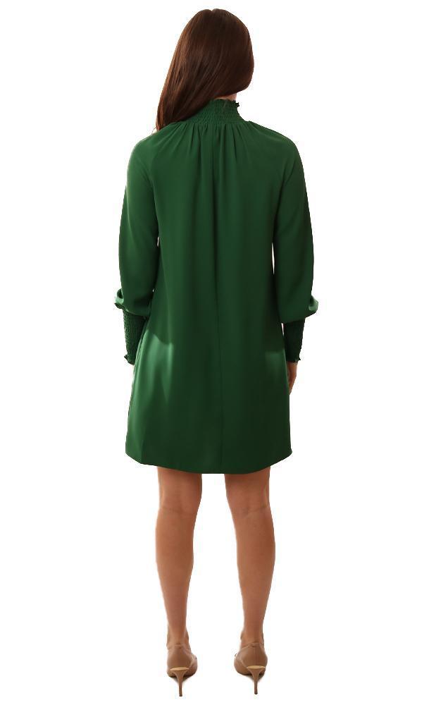 Amanda Uprichard Dresses Smocked High Neck Dressy holiday mini green dress