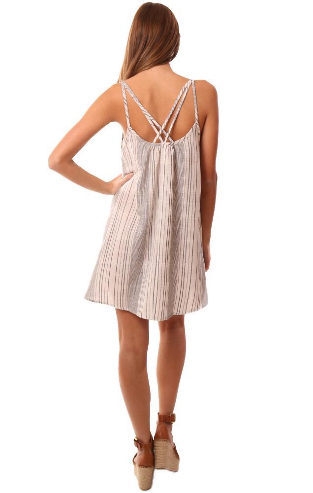 Dresses Cross Back Striped Lightweight Mini Sundress