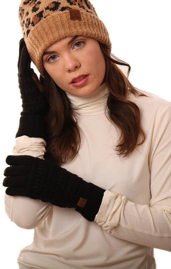 Gloves Smart Tip Warm Black Winter Finger Glove