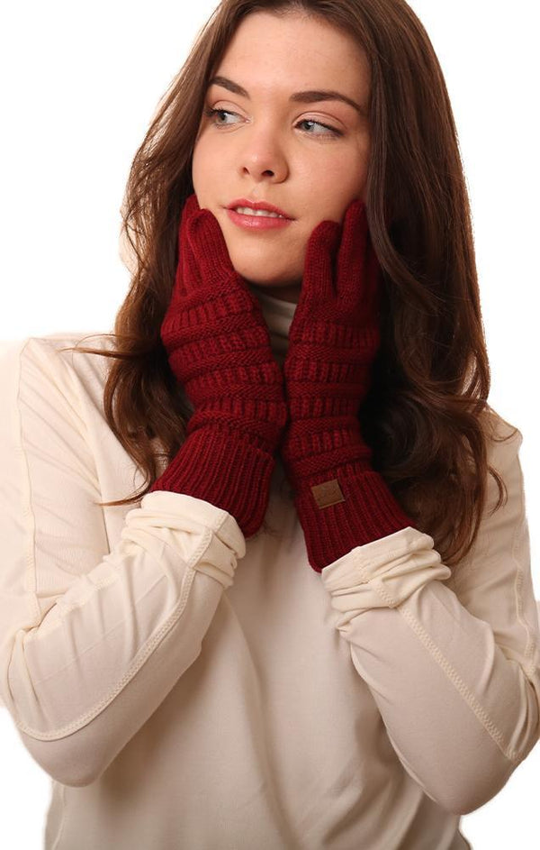 Gloves Smart Tip Warm Burgundy Winter Glove Stocking Stuffer