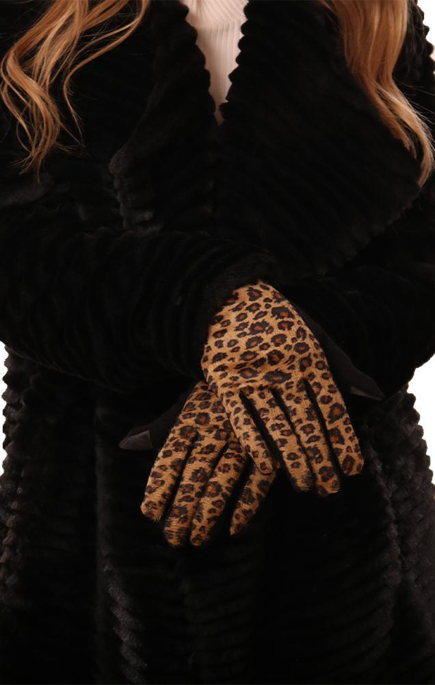 Gloves Leopard Print Smart Tip Fleece Lined Winter Glove 