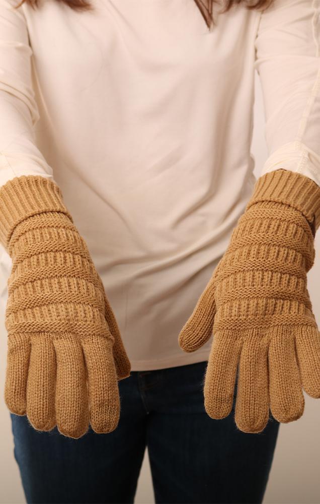 Gloves Smart Tip Warm Camel Winter Knit Glove