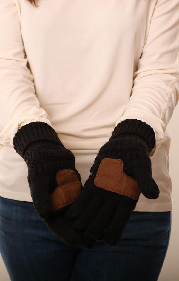 Gloves Smart Tip Warm Black Winter Finger Glove