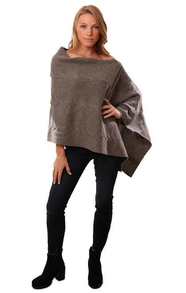 In Cashmere Ponchos Cable Knit Soft Holiday Poncho