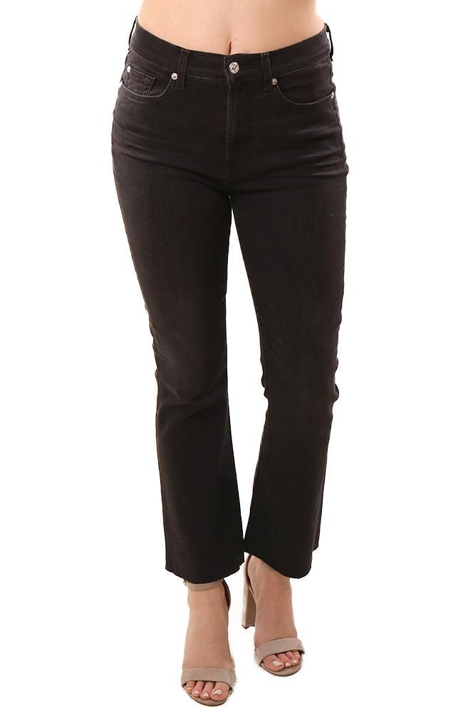 7 For All Mankind Denim High Waist Slim Kick Dark Washed Black Jeans