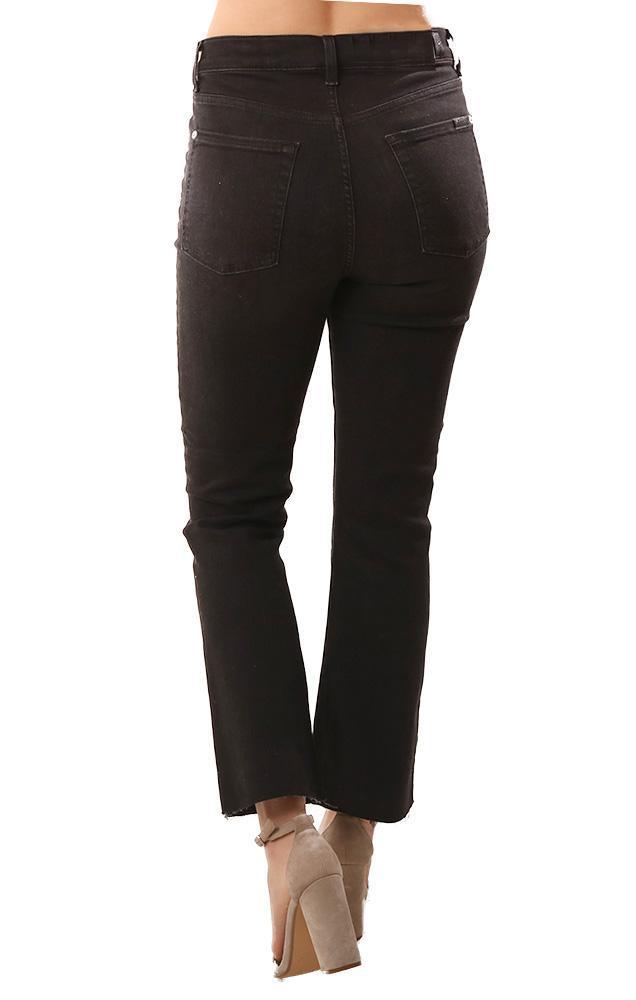 7 For All Mankind Denim Black High Waist Slim Kick Dark Washed Jeans