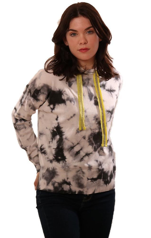 Central Park West Sweatshirts Long Sleeve Blue Tie Dye Hoodie