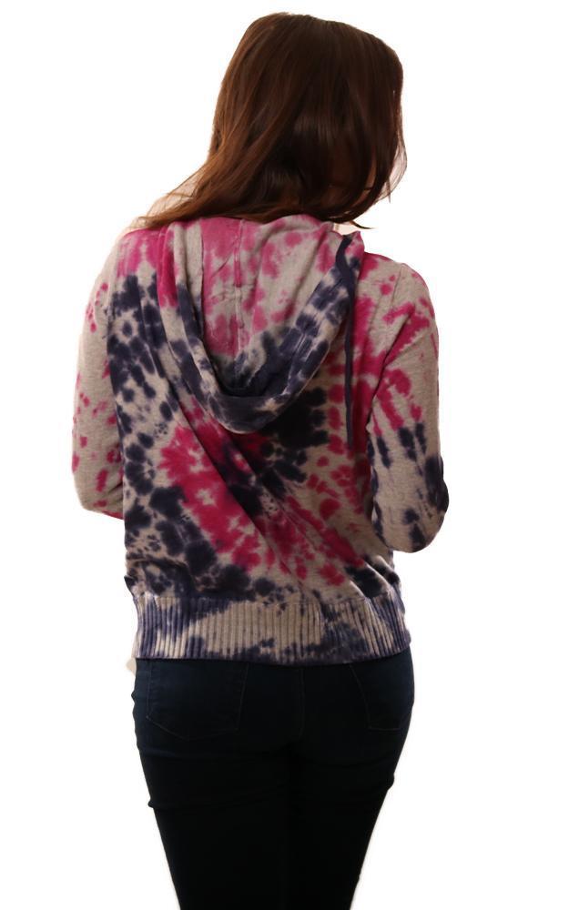 Central Park West Hoodies Tie Dye Knit Pullover Blue Pink Grey Sweatshirt