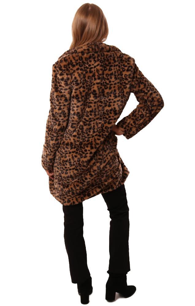 Central Park West Jackets Faux Fur Animal Printed Chic Coat