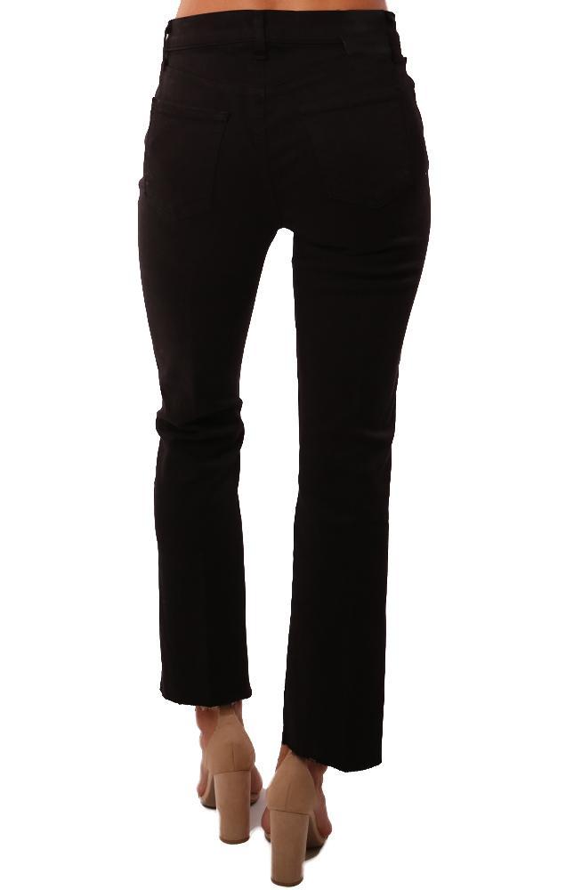 J Brand Denim Mid Rise Boot Cut Crop Classic Black Pant