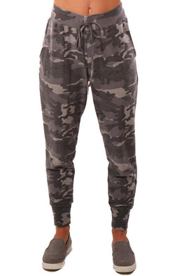 Veronica M Joggers Camo Printed Grey SOft Pant