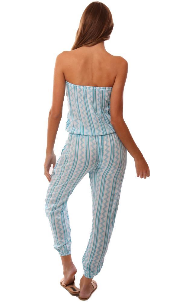 Cool Change Jumpsuits Strapless Tassel Tie Waist Tribal Printed Jogger Jumper