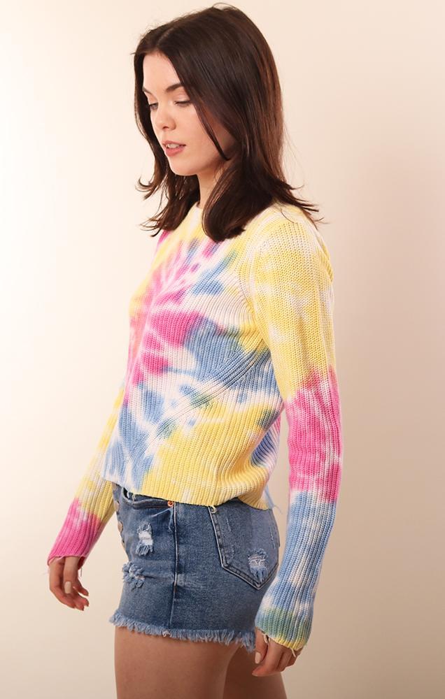 Raffi Long Sleeve Crew Neck Tie Dye sweater for spring summer