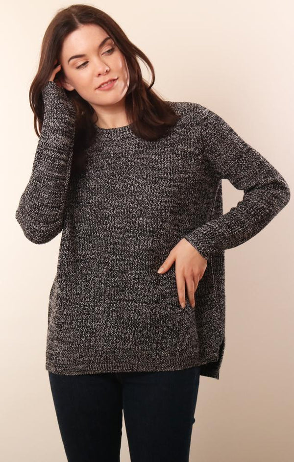 525 Sweaters Long Sleeve Comfy Black Knit Pullover Top