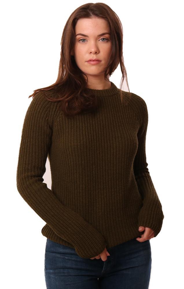 525 America Sweaters Long Sleeve Crew Neck Olive Green Shaker Stitch Raglan Pullover