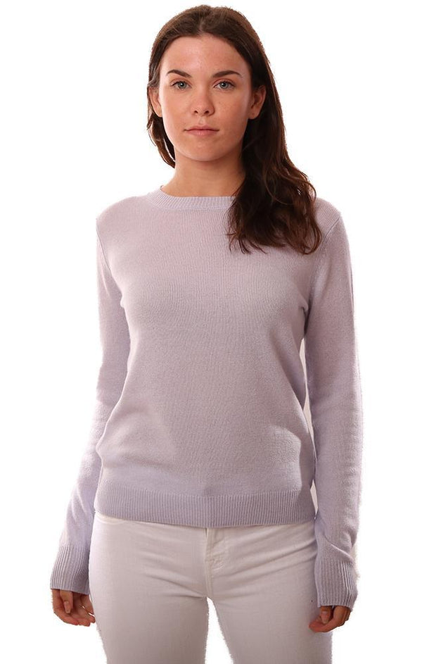 525 America Sweaters Crew Neck Long Sleeve Cozy Light Purple Knit Cashmere Top