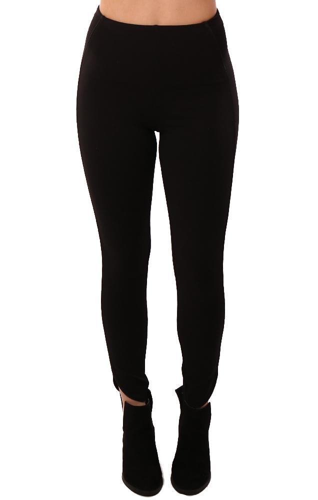 Lyssé Leggings High Waisted Angled Hem Black Skinny Soft legging Pant