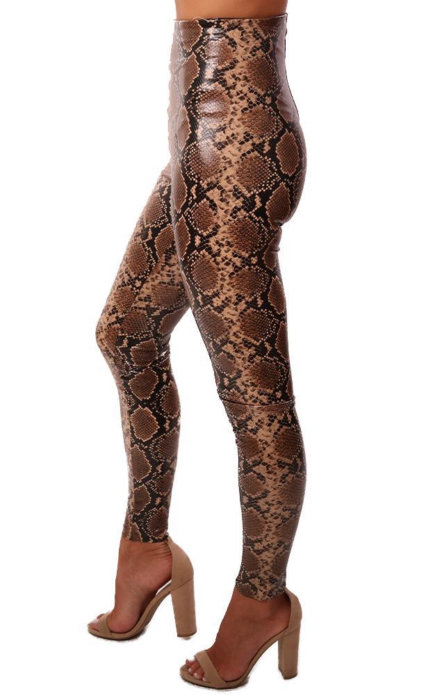 Commando Leggings High Waisted Seamless Vegan Leather Snake Print pant