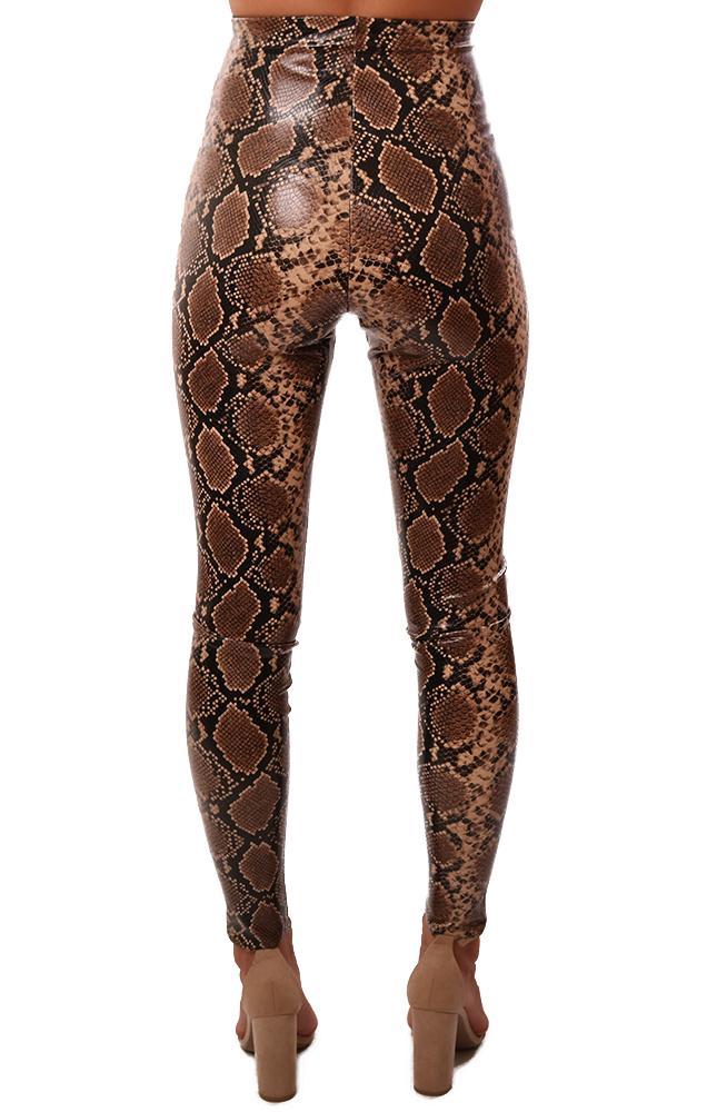 Commando Leggings High Waisted Seamless Vegan Leather SnakeSkin Printed Legging