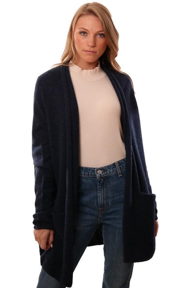 525 America Cardigans Cashmere Knit Navy Cardi Sweater