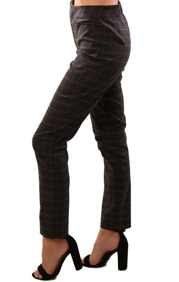 Bailey 44 Pants Tailored Slim Leg Grey Plaid Holiday Pant