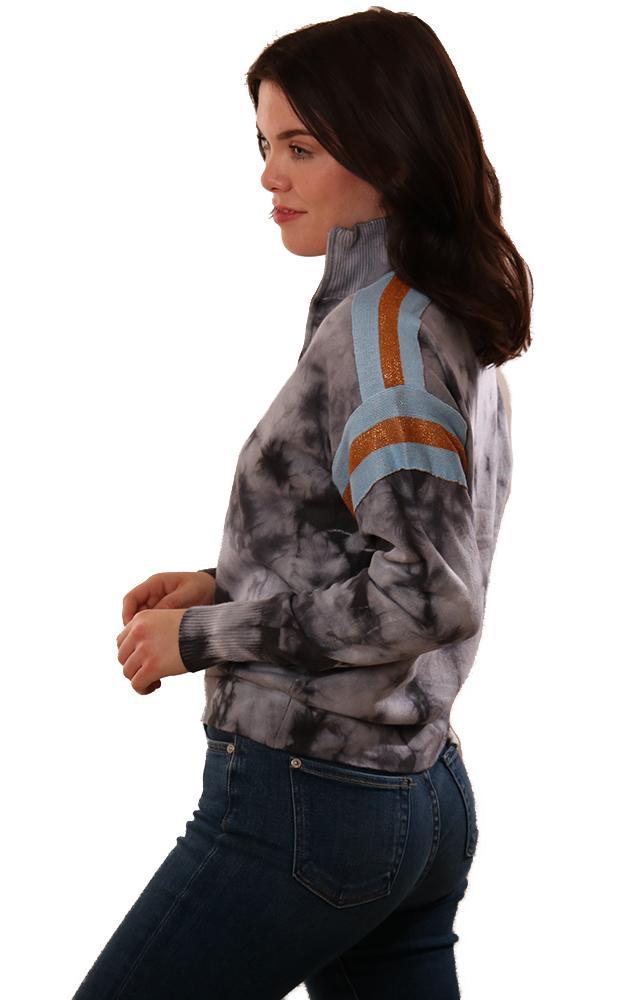 Central Park West Sweatshirts Long Sleeve Half Zip Tie Dye Sweatshirt