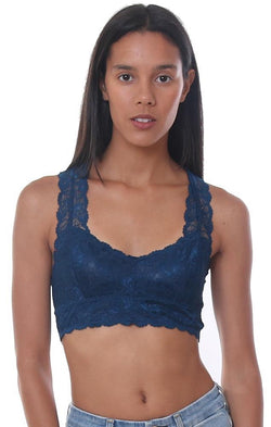 Anemone Bralettes Soft Lace Racerback Pullover Navy Classic Soft Bra