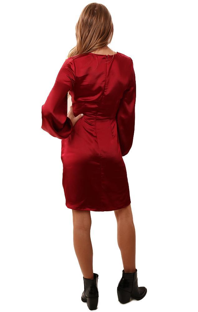 Cupcakes And Cashmere Dresses Wrap Front V Neck Silky Christmas  Party Dress