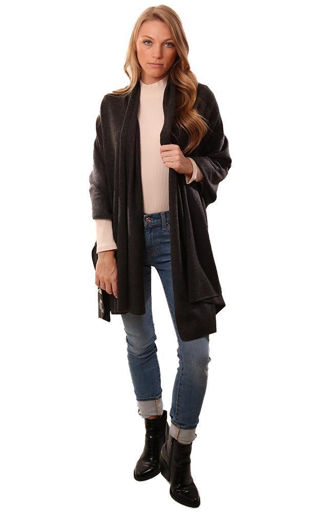 In Cashmere Shawls Long Dark Grey Soft Layering Wrap