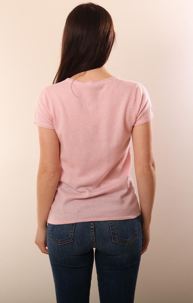 In Cashmere Sweaters Short Sleeve Soft Pink top