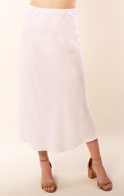 Bella Dahl Tencel White Flowy Midi Spring Skirt