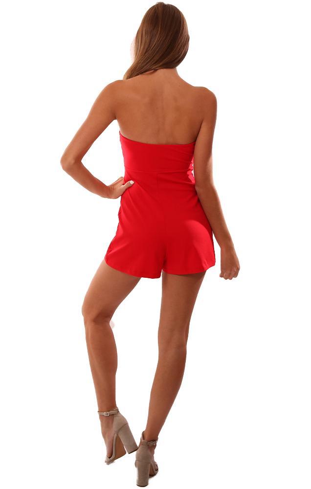 Susana Monaco Rompers Strapless Stretchy Red Jumper