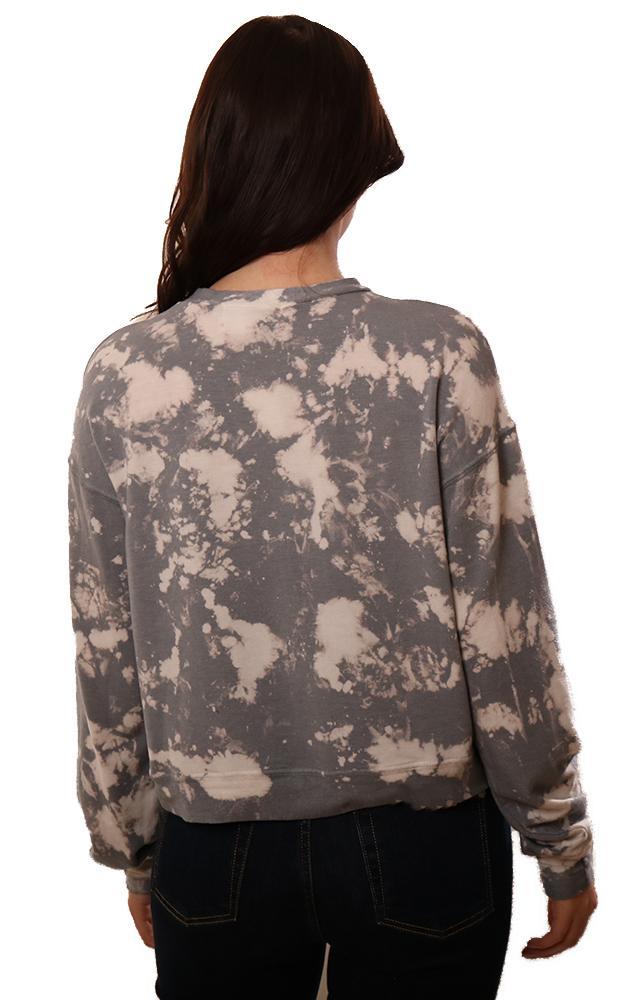 Six Fifty Tops Crew Neck Long Sleeve Bleached Grey Top