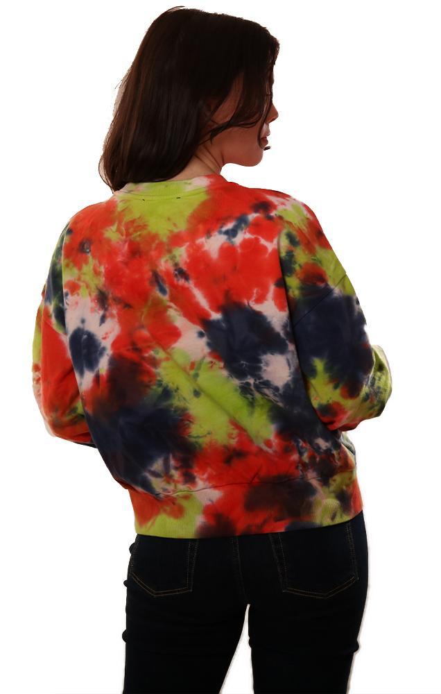 Central Park West Tops Long Sleeve Crew Neck Tie Dye Relaxed Fit Sweatshirt Pullover