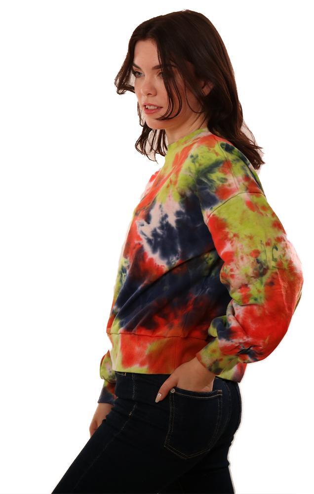 Central Park West Tops Long Sleeve Crew Neck Tie Dye Causal Sweatshirt