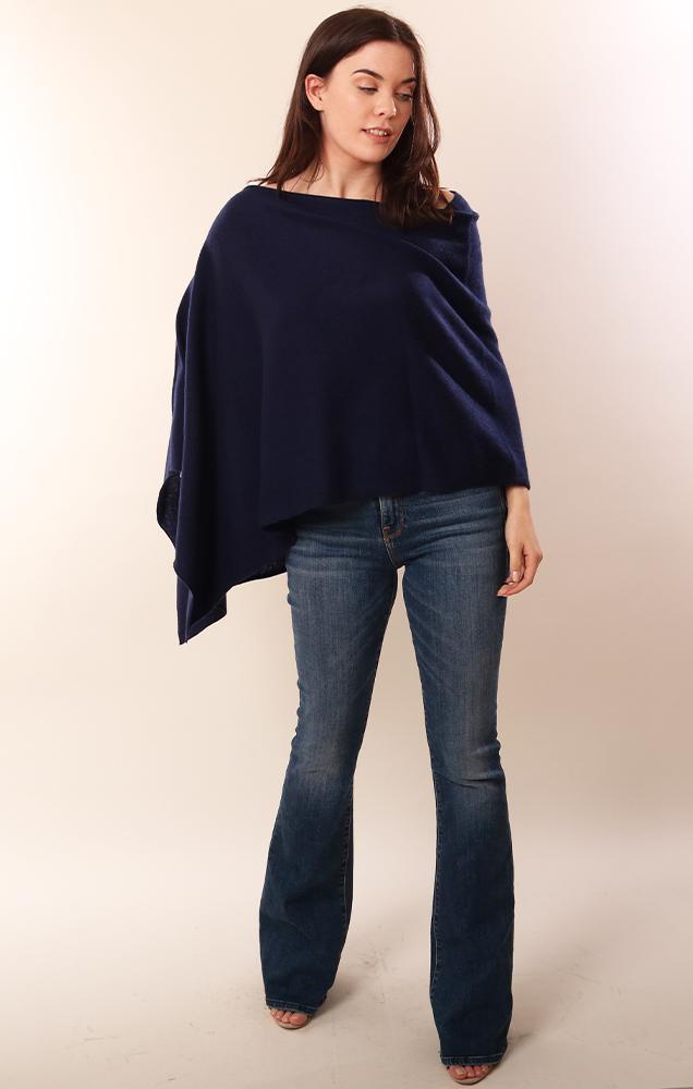 Cashmere Toppers Soft Layering Knit Navy top